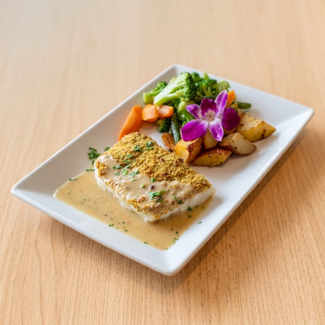 Halibut Oreganata.